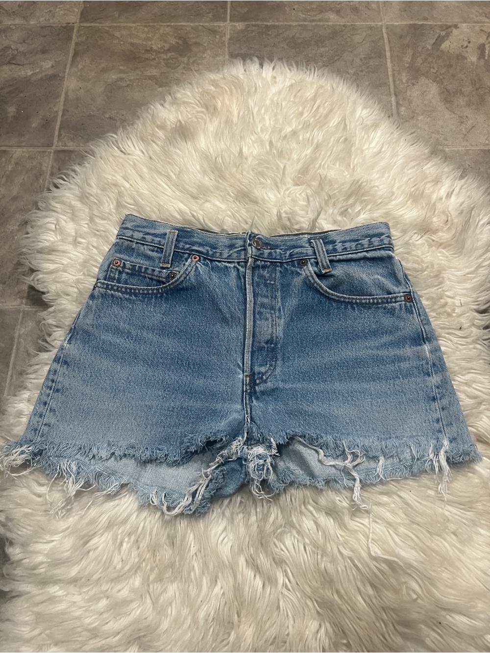 Levi’s Classic Light Blue Denim Cutoff Custom Shorts